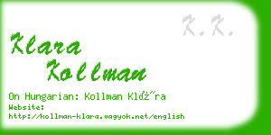 klara kollman business card